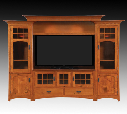 Integ Wood Products Winchester Bridge Amish Entertainment Center