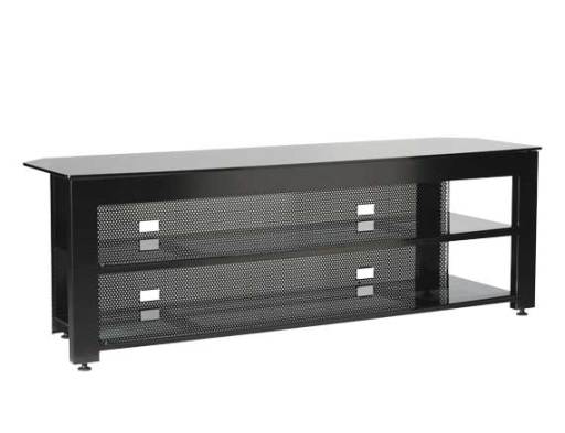 Sanus Large TV stand black glass and metal